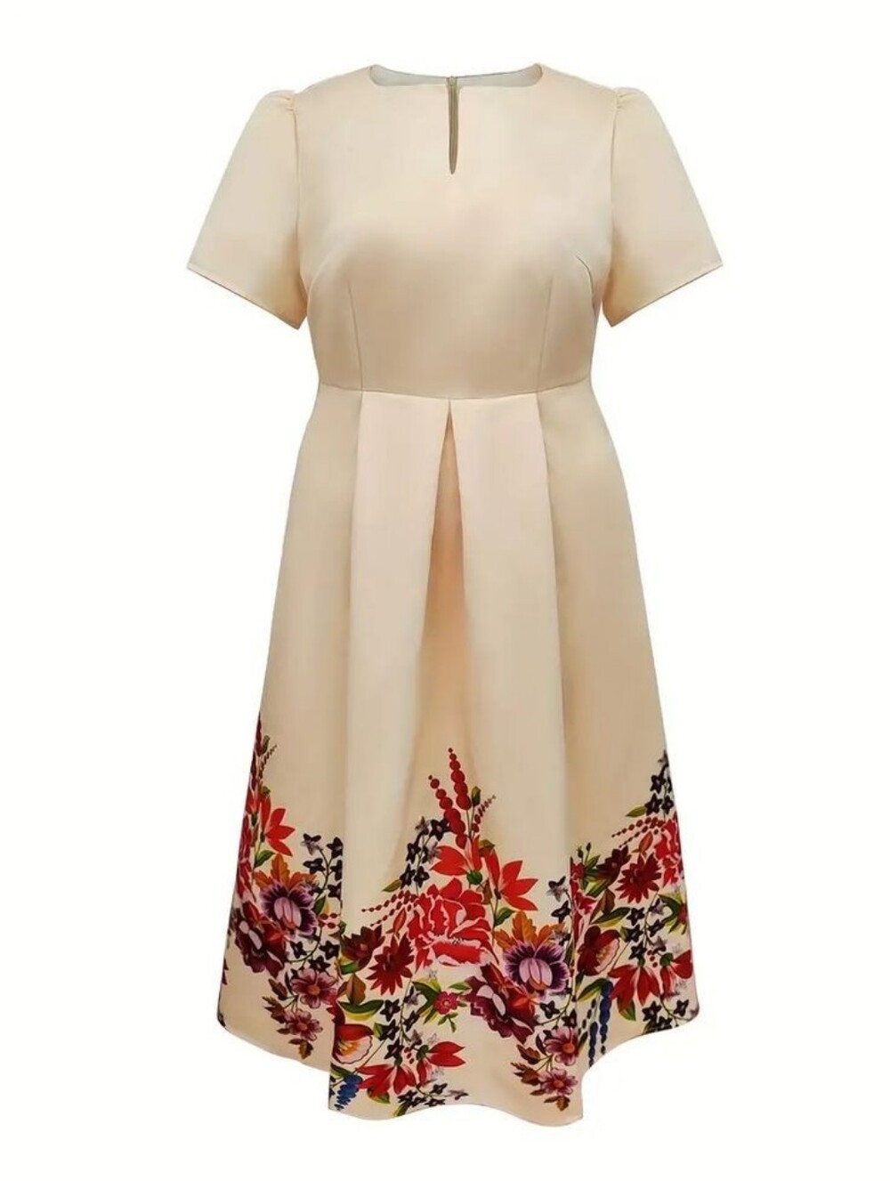 NWT STYLEWE Regular Fit Floral Elegant Pocket Stitching Dress Size S Puff Sleeve